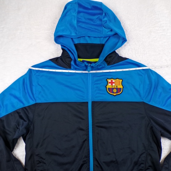 FC Barcelona Hoodie Mens Size Medium Blue/Black Full Zip - Picture 2 of 11